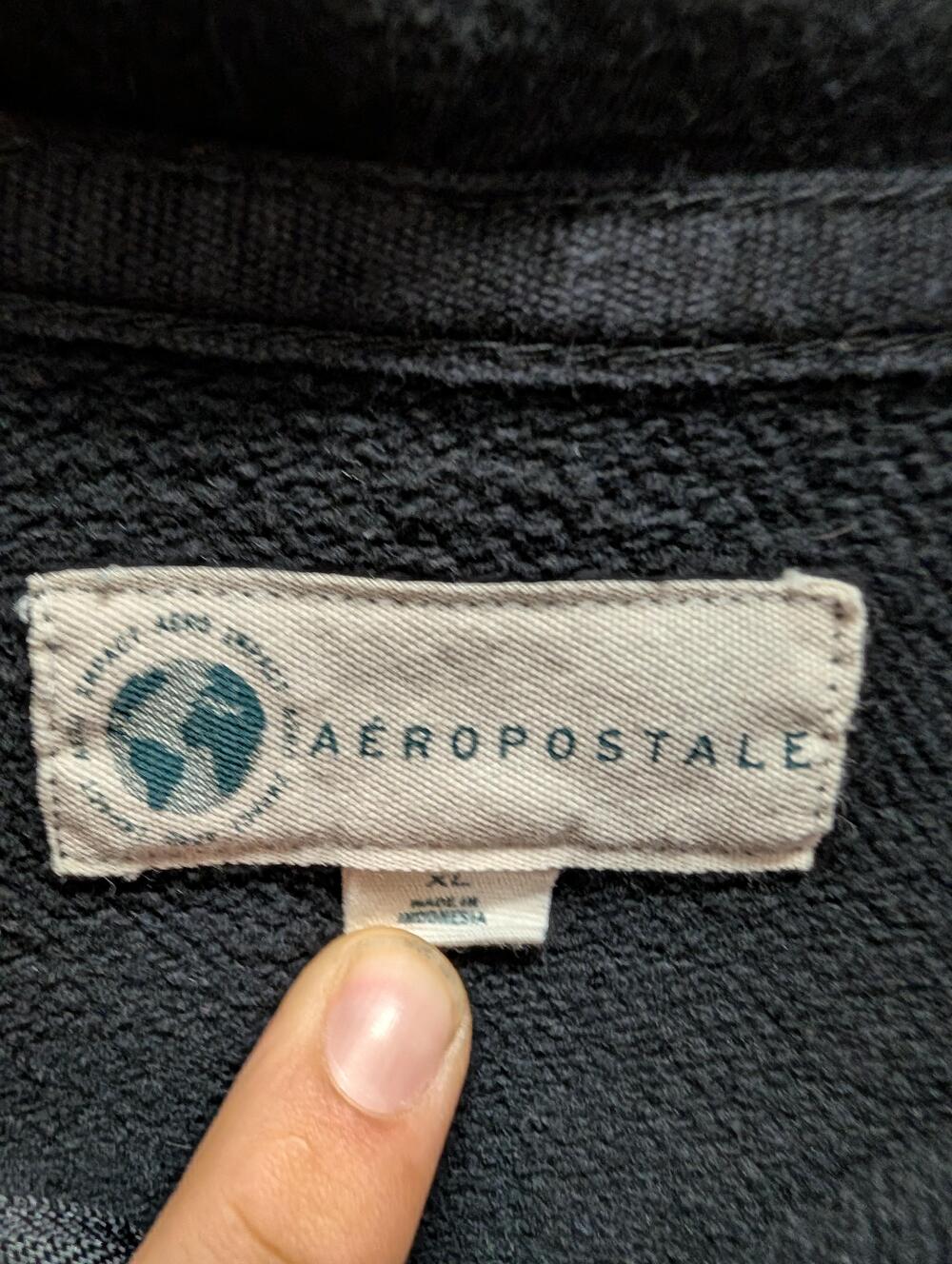 Aeropostale Hoodie Womens XS Black Full Zip Sweatshirt New York 1987 Graphic - Picture 8 of 12